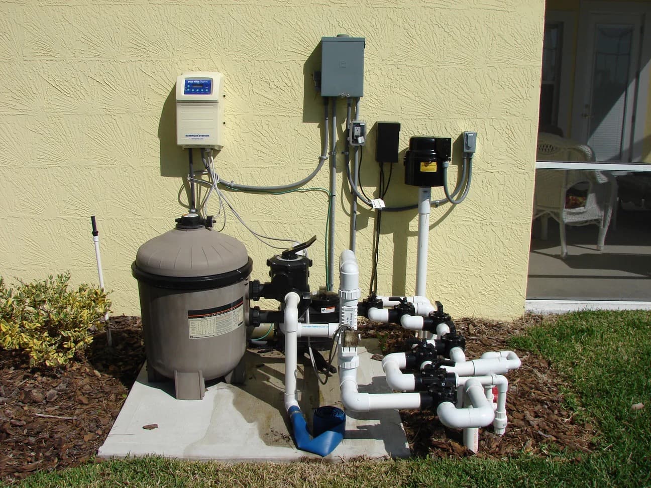 Outdoor electrical work for pool equipment